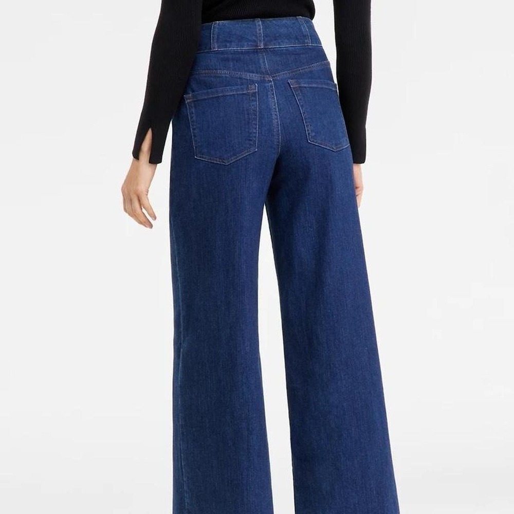 INC International Concepts Wide Leg High Rise Jeans Medium Indigo Wash 10/30 NEW - Picture 8 of 8